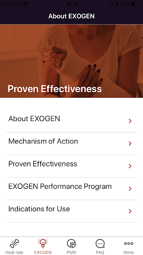 EXOGEN Post-market Data App Screen 3