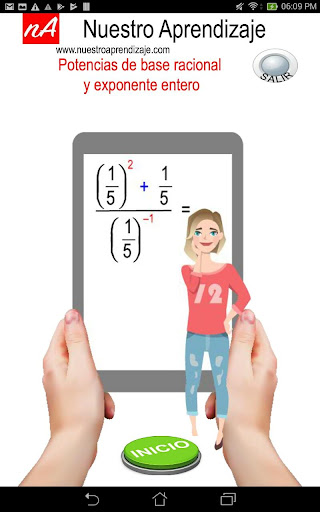 Android application Potencias de base racional y e screenshort