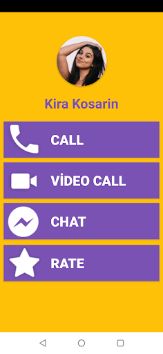 Android application Kira Kosarin Fake Video Call - screenshort