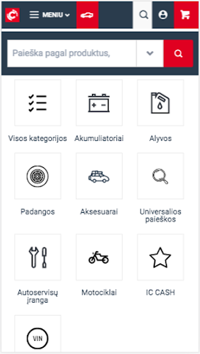 Android application Inter Cars e-Catalog LT screenshort