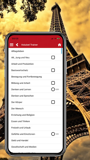 Vocabulary Trainer French Screen 2