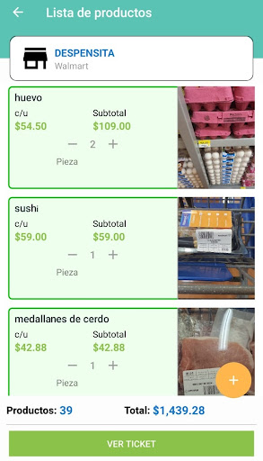 Android application Lista de Mercado screenshort