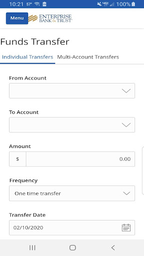 Enterprise Bank & Trust Mobile Screen 2