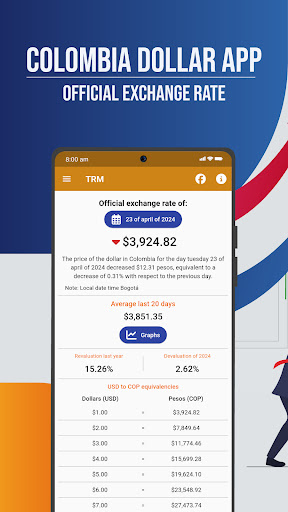 Android application Dollar Exchange in Colombia screenshort