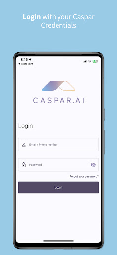 Android application Caspar Care screenshort