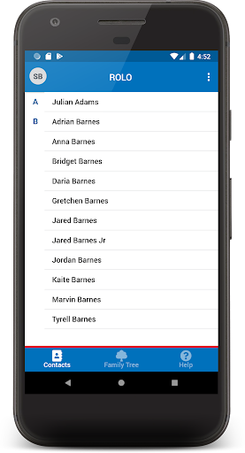 Android application Rolo - Family Tree & Rolodex screenshort