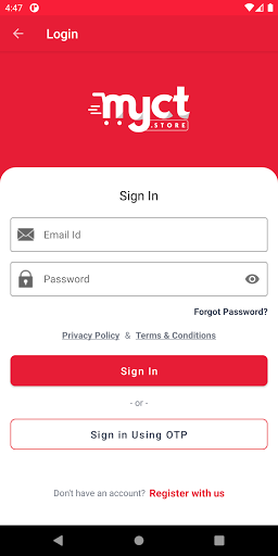 Android application MyCt Store screenshort