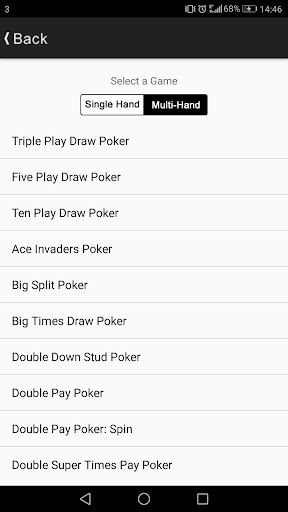Video Poker PayTables by Video