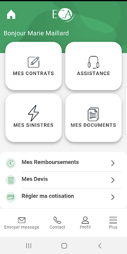 Android application ECA Assurances screenshort