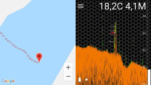 Screenshot of XFishFinder sonar fish finder