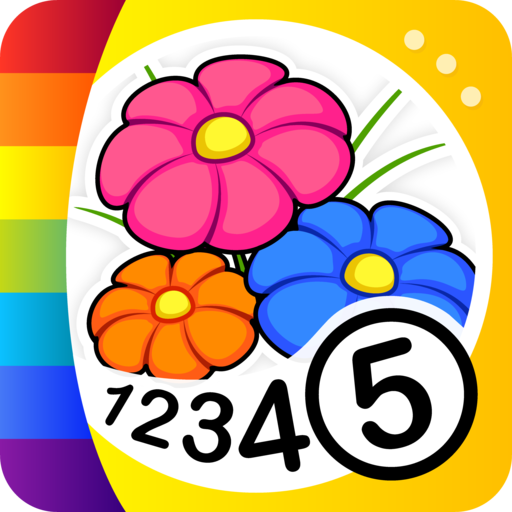 Kids Flower Color by Number Logo