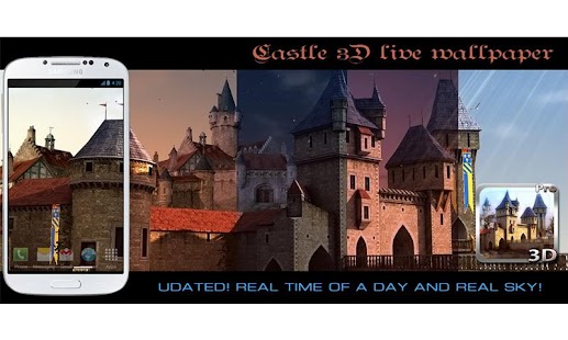 Snímek obrazovky živé tapety Castle 3D Pro