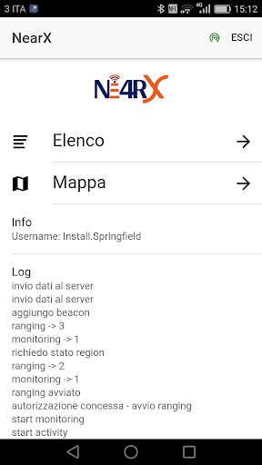 Android application NearX screenshort