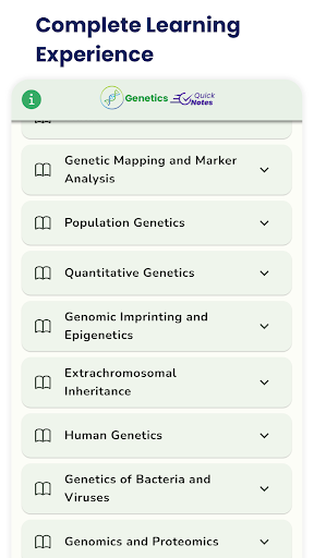 Android application Genetics Quick Notes screenshort
