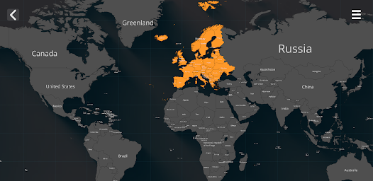 Countries on the world map