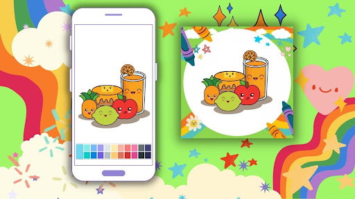 Coloring Book Kawaii Food