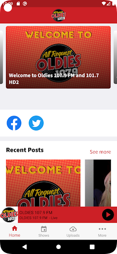 Android application Oldies 107.9 screenshort