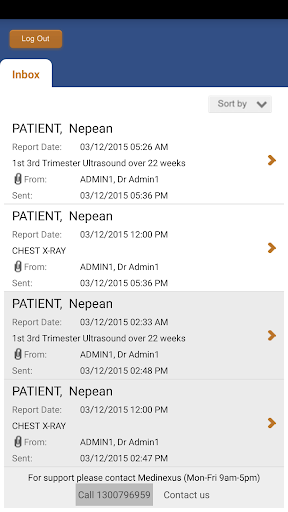 Nepean Imaging Patient Access Screen 3
