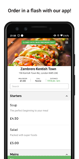 Android application Zambrero screenshort