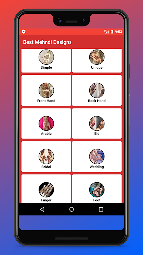 Android application Mehndi Designs screenshort