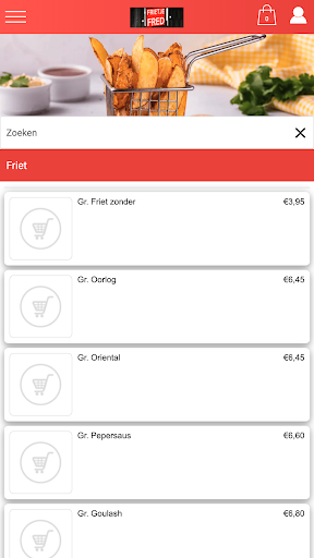Android application Frietje fred screenshort