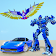 Flying Police Eagle Robot Transform Shooting Games icon