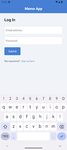 Android application シンプルメモ screenshort