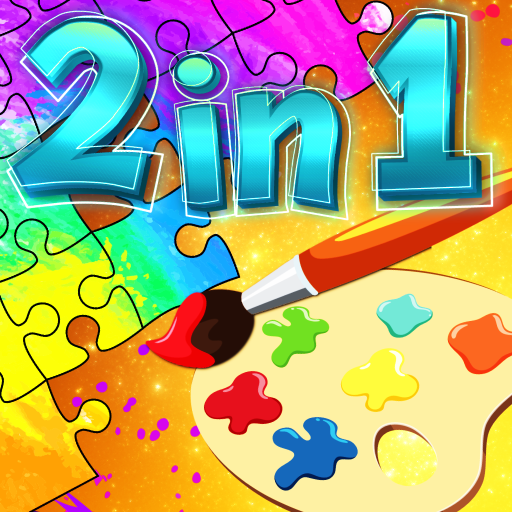 2 in 1 Jigsaw & Coloring Game