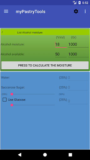Android application MyPastryTools screenshort