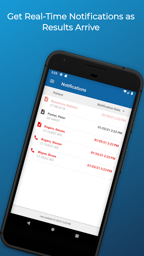 Android application Rad Results screenshort