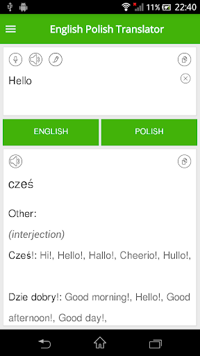 English Polish Translator Screen 3
