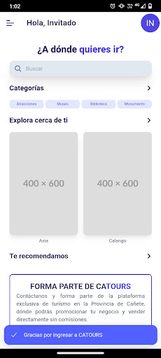 CATOURS Screen 2