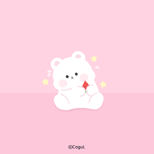 카카오톡 테마 - 곰도리도리_달콤한 여름 수박 핑크 logo