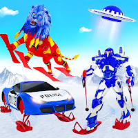 Snow Mountain Lion Robot Car Game
