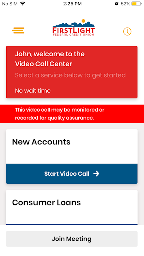 FirstLight Video Banking Screen 3
