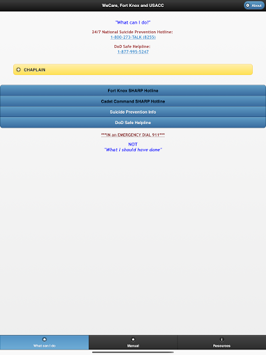 WeCare, Fort Knox and USACC Screen 3