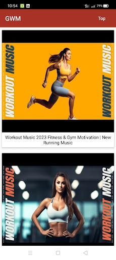 Android application Girls Workout Music screenshort