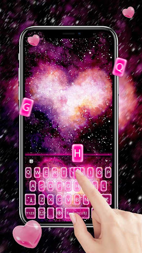 Android application Pink Heart Nebula Keyboard The screenshort