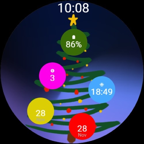 Android application Christmas Smart Watch Face screenshort