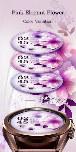 Android application Pink Elegant Flower_Watchface screenshort