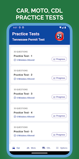 Android application Tennessee Permit Test Practice screenshort