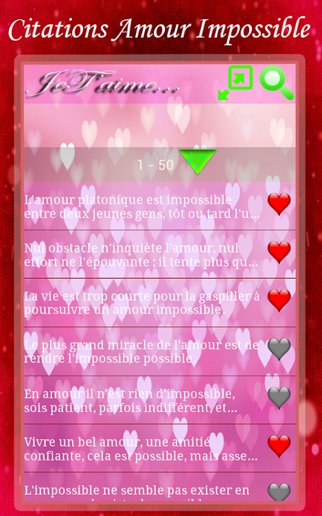 Citations Amour Impossible Android Apps Appagg