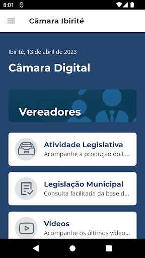 Android application Câmara Ibirité screenshort