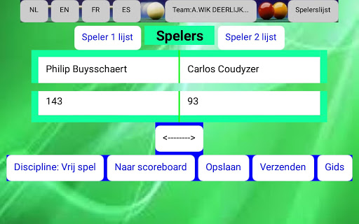 Carambole scorebord lite - v3.2
