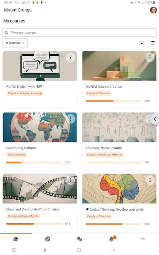 Screenshot of Moodle