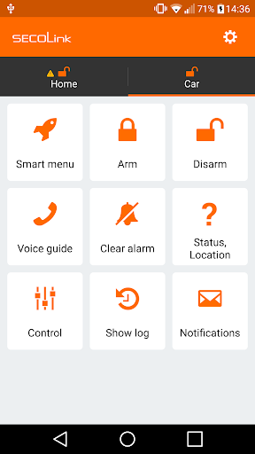 Android application Secolink Pro screenshort