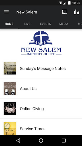 Android application New Salem Baptist Church screenshort
