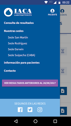 Android application IACA Laboratorios screenshort