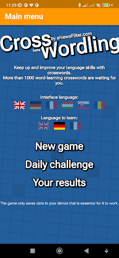 Android application CrossWordling screenshort