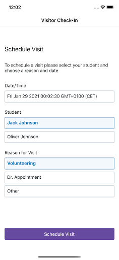 Visitor Check-In Screen 2